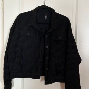 Black Waffle Knit Jacket NWT